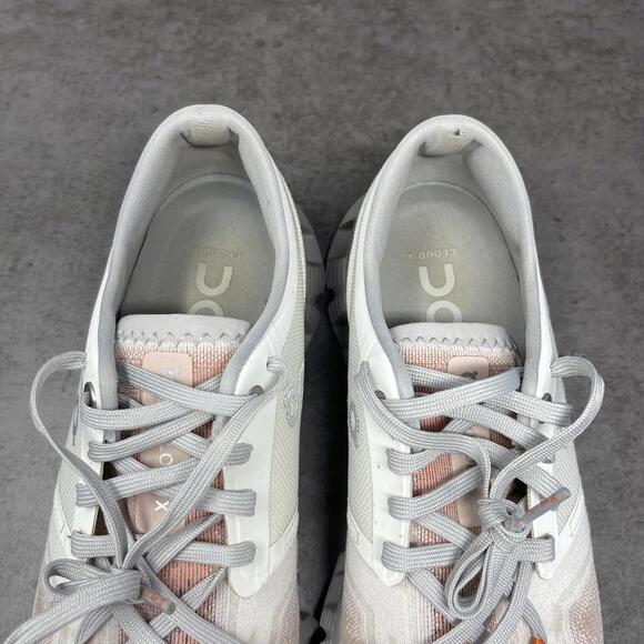 On Cloud X3 Running Shoes Womens Size 8.5 Grey Orange Sneakers